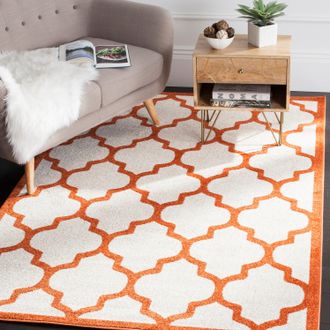 Safavieh Amherst Machine Made Area Rug, Beige / Orange Contemporary Style Easy Care