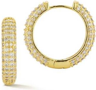 Glaze Jewelry Pav&eacute; Cubic Zirconia Huggie Hoop Earrings in Gold at Nordstrom Rack