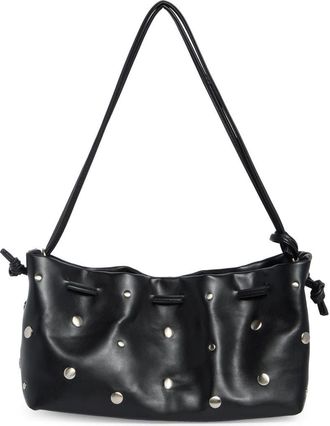 BCBGeneration Studded Drawstring Faux Leather Shoulder Bag in Black at Nordstrom Rack