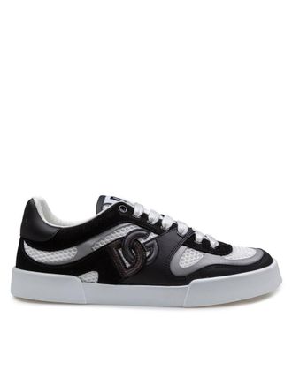 Dolce & Gabbana Portofino Black Leather Blend Sneakers