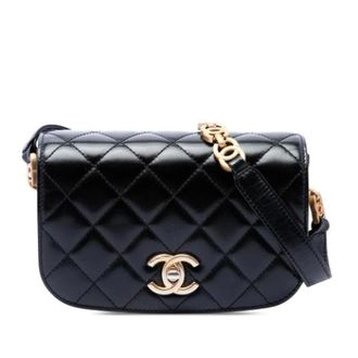 Chanel Pre-owned Vintage Quilted Crossbody Bag - Dames - Pre-owned - Zwart - Maat: ONE Size Leer