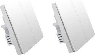 OEM Interruptor De Pared Inteligente, Compatible Con Zigbee, Control Remoto Inal&aacute;mbrico, 2 Interruptores Con Cable Neutro Y 2 Llaves