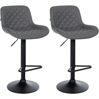 Clp Set 2 sgabelli da bar Kasson grigio Finta pelle