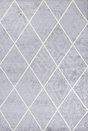 Jonathan Y Designs Cole Minimalist Diamond Trellis Area Rug in Light Gray/white at Nordstrom, Size 2Ft 0In X 8Ft 0In