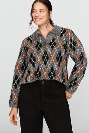 English Factory Plus Argyle Collared Sweater