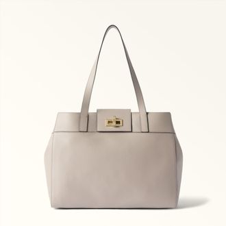 Furla Amelia Borsa Shopping L Cachemire Gray Grigio Pelle Pieno Fiore Diamond Donna