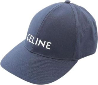 Celine Pre-owned Accessories, female, Blue, Size: ONE SIZE Pre-owned Cotton Hat