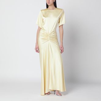 Andamane Vanilla Coloured Iris Dress With Draping