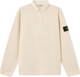 Stone Island LS Polo - Heren - Polos - Wit - XL - Katoen - Tops