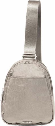 Baggallini Double Zip Mini Sling Bag in Sterling Shimmer at Nordstrom