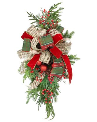 Creative Displays Inc. Handcrafted Holiday Swag With Ornaments, Berries & Bows