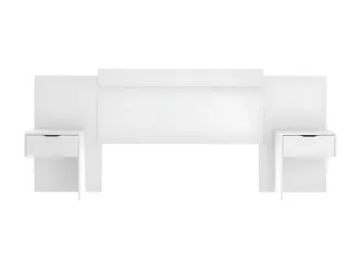 Vente-Unique Vente-unique - Testata Letto Allungabile Con Comodini - 140/160 Cm - Bianco - Parati