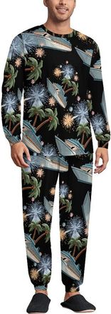 Generic Cruise Ship Mens Pyjamas Set Print Loungewear Pjs Sets Sleepwear Nightwear Pajamas L