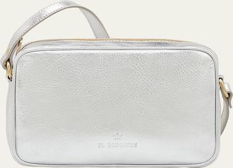 IL BISONTE Oliveta Metallic Leather Camera Crossbody Bag