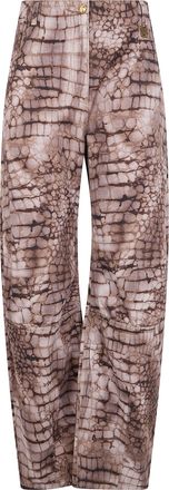 Elisabetta Franchi Barrel Leg Printed Jeans