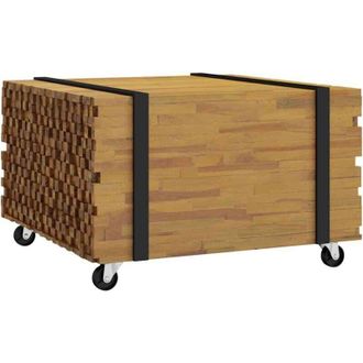 vidaXL Coffee Table Brown 60 x 60 x 38 cm Solid Teak Wood vidaXL