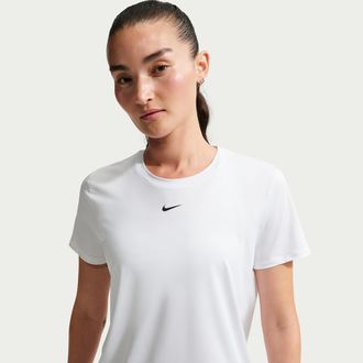 Nike Womens One Classic Dri-FIT Short-Sleeve Top in White | FN2798-101