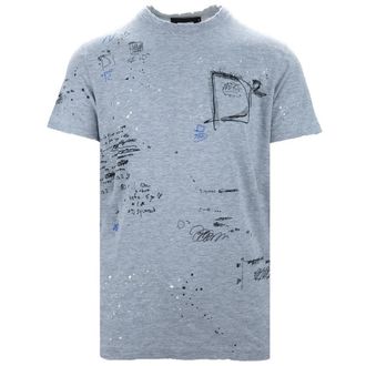 Dsquared2 Sigaret Fit Scribble Logo Grijs T-shirt