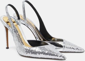 Alexandre Vauthier Sequined 105 slingback pumps