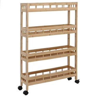 vidaXL Carrito De Cocina Con Ruedas Natural 60 X 18 X 97 Cm Bamb&uacute; Vidaxl