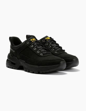 CAT Mens Caterpillar Surge Hiker Lo Waxy Nubuck Mens Black Lace-Up Shoes - Size: 11