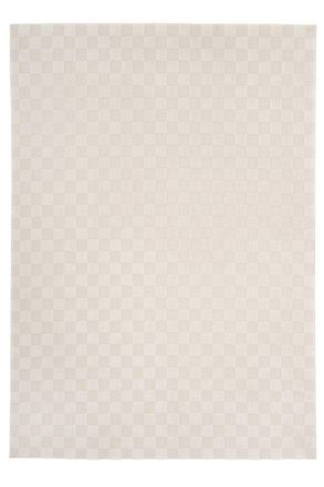 Kukoon Retro Checkerboard Plush Pile Cream Beige Living Room Area Rug | Size: 200 cm x 290 cm