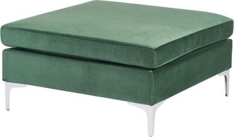 Beliani Beliani - Ottomana In Velluto Verde Con Cuscino Superiore Gambe Metallo Argento Evja