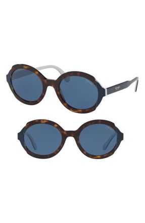 Prada Etiquette 53mm Oval Sunglasses in Havana at Nordstrom