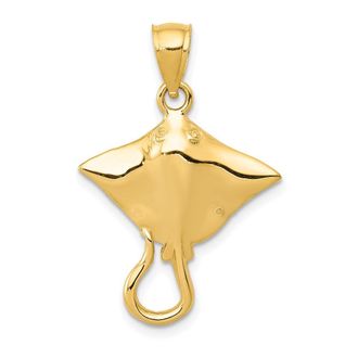 Diamond2Deal 14k Yellow Gold Stingray Pendant