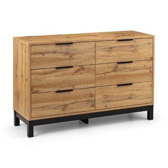 Julian Bowen Bali Chest Of Drawers 6 Drawer Wide Oak 1.2m - Julian Bowen | TJ Hughes