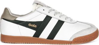 Gola White Green Leather Womens Trainers