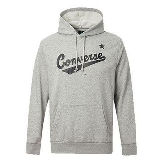 Converse Mens Converse Alphabet Logo Printing hooded Drawstring Gray 10017675-035