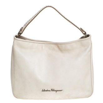 Ferragamo Off-White Leather Hobo