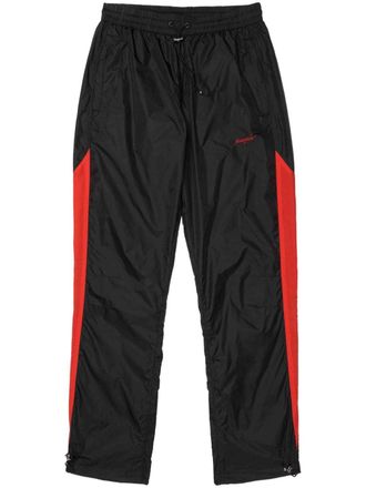 Purple panelled straight-leg trousers - Black