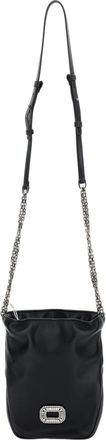 Roger Vivier Soft Leather Shoulder Bag With Silver Embellishment