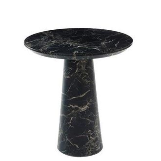 Pols Potten Disc Round table plastic material stone black / &Oslash; 70 x H 75 cm - Marble-effect resin - Pols Potten Black