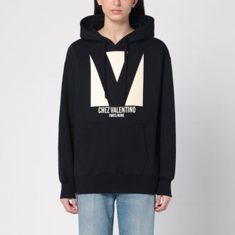 Valentino Black sweatshirt with Chez Valentino print