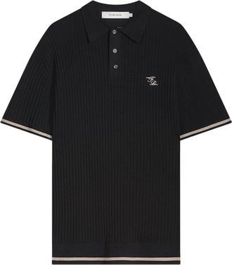 Filling Pieces Fine Knit Polo - Heren - Ronde hals truien - Zwart - XL - Truien & Vesten