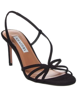 Aquazzura Talk To Me 75 Suede Slingback Sandal