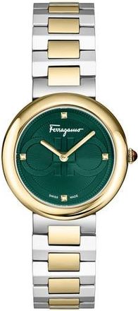 Ferragamo Salvatore Ferragamo Chic Bracelet Watch, 32mm in Green at Nordstrom Rack