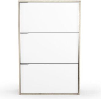 HERDASA Zapatero con 3 puertas abatibles, modelo ARHUS (519), en roble y blanco