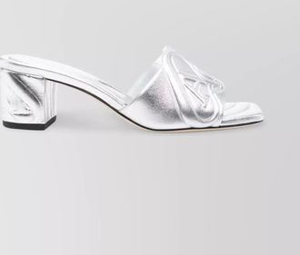 Alexander McQueen metallic leather heel sandals
