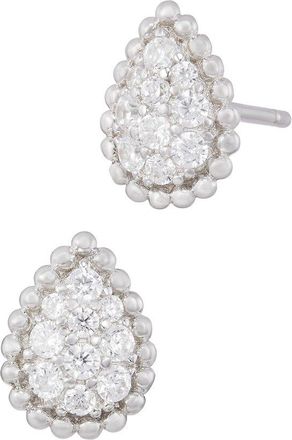 Savvy Cie Jewels Silver Cz Stud Earrings