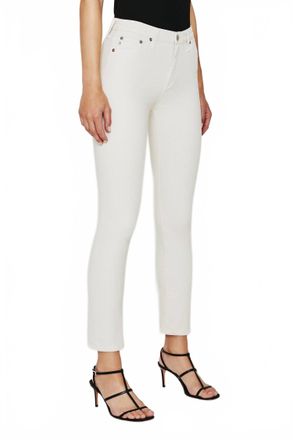 AG - Adriano Goldschmied Mari High Rise Slim Straight Jean In White Cream