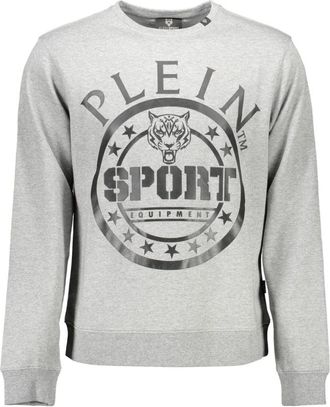 Plein Sport Fips 208 Crewneck Sweatshirt - Heren - Sportshirts - Grijs - L - Katoen - Fitness