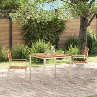 vidaXL Silla De Jard&iacute;n 2 Pcs Marr&oacute;n Madera Maciza De Teca Vidaxl