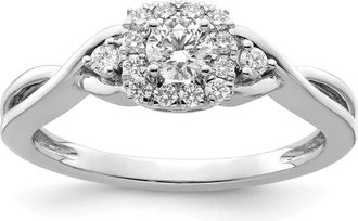 Diamond2Deal 14k White Gold Lab Grown Diamond Engagement Ring 0.35Ct Clarity- VS Color- G-H