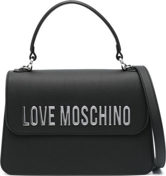 Love Moschino Borsa tote con placca logo - Nero