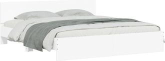 vidaXL Bed Frame with led without Mattress White 200x200 cm Vidaxl