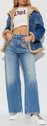 Dolce & Gabbana Cropped T-shirt With Vintage Effect, Womens, White